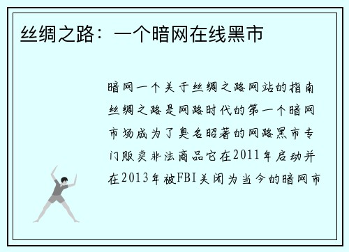 丝绸之路：一个暗网在线黑市
